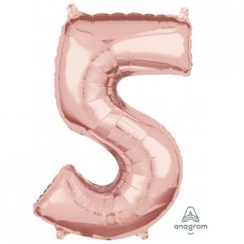 Цифра 5 65см Розовое золото