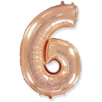 Цифра 6 Розовое золото
