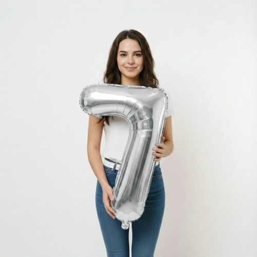 Шар цифра "7" Серебро