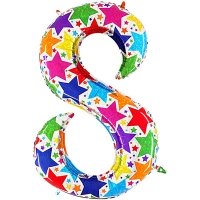 Цифра 8 Звезды голография