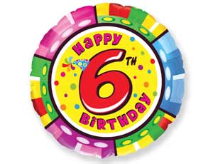 Шар круг фольга Цифра 6