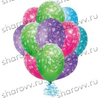 Шары латекс Конфеты и Серпантин