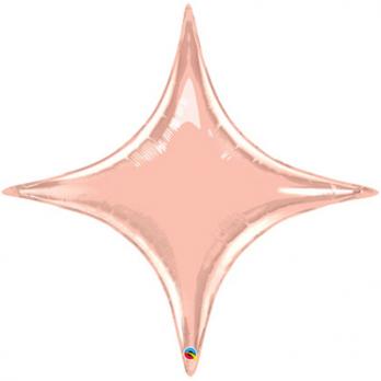 Шар фольга Звезда 4х-конечная 50см.  Розовое золото