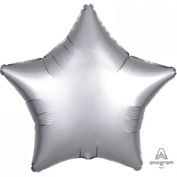 Шар фольга Звезда 45см. Сатин Серебро