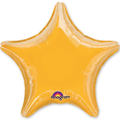 Шар фольга Звезда 45см. Металлик Желтый