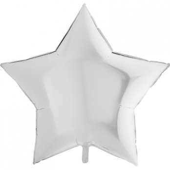 Шар фольга Звезда 90см. Пастель Белый