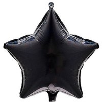 Шар фольга Звезда 45см. Пастель Черный