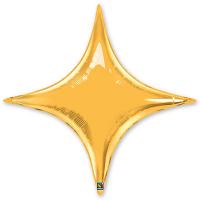 Шар фольга Звезда 4х-конечная 100см. Золото