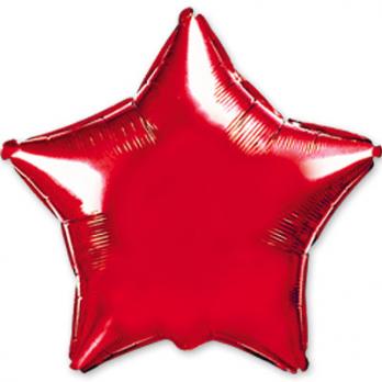 Шар фольга Звезда 90см. Металлик Красный