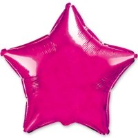 Шар фольга Звезда 90см. Металлик Фуксия