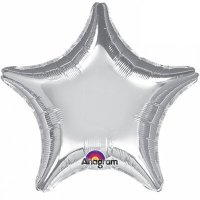 Шар фольга Звезда 45см. Металлик Серебро