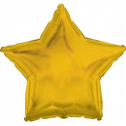 Шар фольга Звезда 45см. Металлик Золото