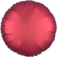 Шар фольга Круг 45см. Сатин Красный