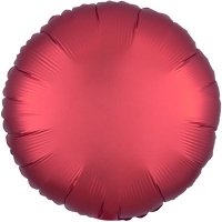 Шар фольга Круг 45см. Сатин Красный