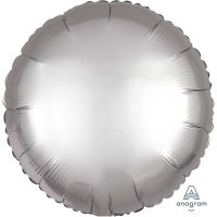 Шар фольга Круг 45см. Сатин Серебро