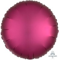 Шар фольга Круг 45см. Сатин Бургундия