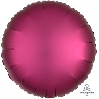Шар фольга Круг 45см. Сатин Бургундия