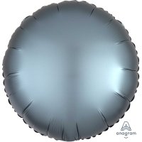 Шар фольга Круг 45см. Сатин Серо-синий