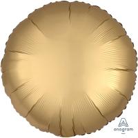 Шар фольга Круг 45см. Сатин Золото
