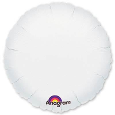 Шар фольга Круг 45см. Пастель Белый