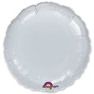 Шар фольга Круг 45см. Металлик Серебро