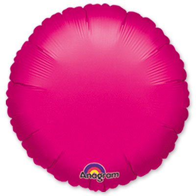 Шар фольга Круг 45см. Металлик Фуксия