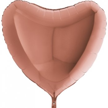 Шар фольга Сердце 90см. Металлик Розовое золото