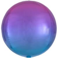 Шар фольга Сфера 40см. Фиолетово-голубой