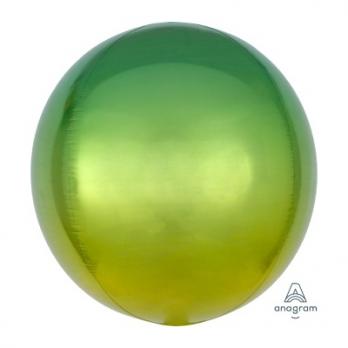 Шар фольга Сфера 40см. Желто-зеленый