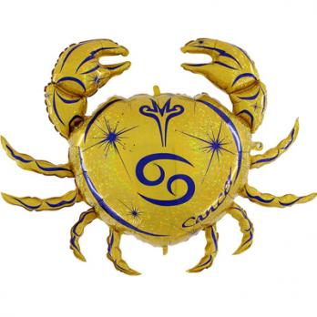 Шар фольга Зодиак Рак золотой