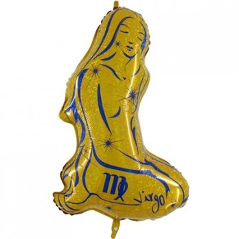 Шар фольга Зодиак Дева золотой