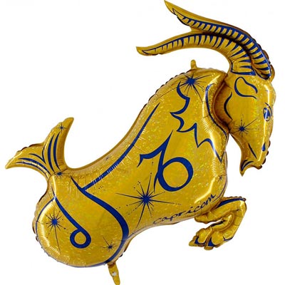 Шар фольга Зодиак Козерог золотой