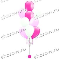 Фонтан из шаров Розово-белый