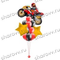 Фонтан из шаров Звездный моточас красный