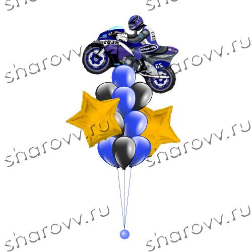 Фонтан из шаров Звездный моточас синий