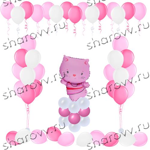Украшение воздушными шарами "Мяу"