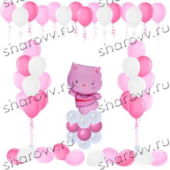 Украшение воздушными шарами "Мяу"