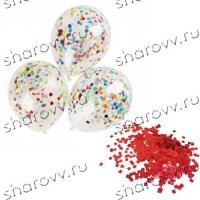 Шары с конфетти "Красные блестки"