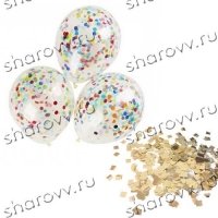 Шарики с конфетти "Серебряные квадратики"