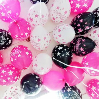 Шарики с гелием "Розовые звезды" Шарики с гелием "Розовые звезды"
