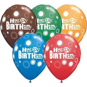 Шары латекс С днем рождения, круги