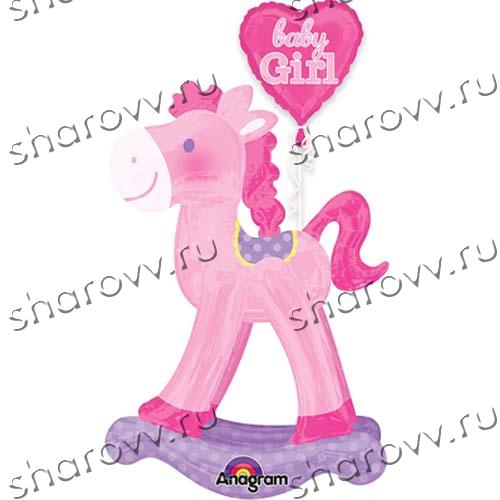 Шар "Лошадка розовая"
