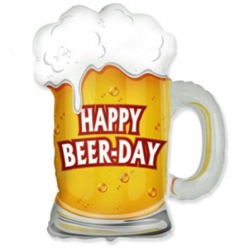 Шар фигура фольга HAPPY BEER-DAY Кружка пивная