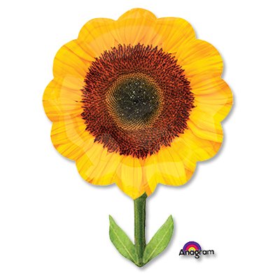 Шар фигура фольга Подсолнух со стеблем