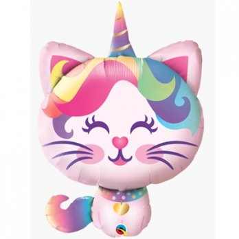 Шар фигура фольга Котенок-Единорог