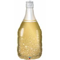 Шар фигура фольга Бутылка шампанского золотая