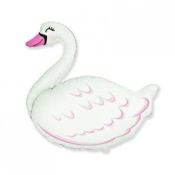Шар фигура фольга Лебедь