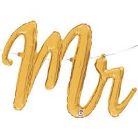 Шар буквы фольга MR золотая