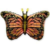 Шар фигура фольга Бабочка крылья оранжевые