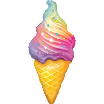 Шар фигура фольга Мороженое радуга
